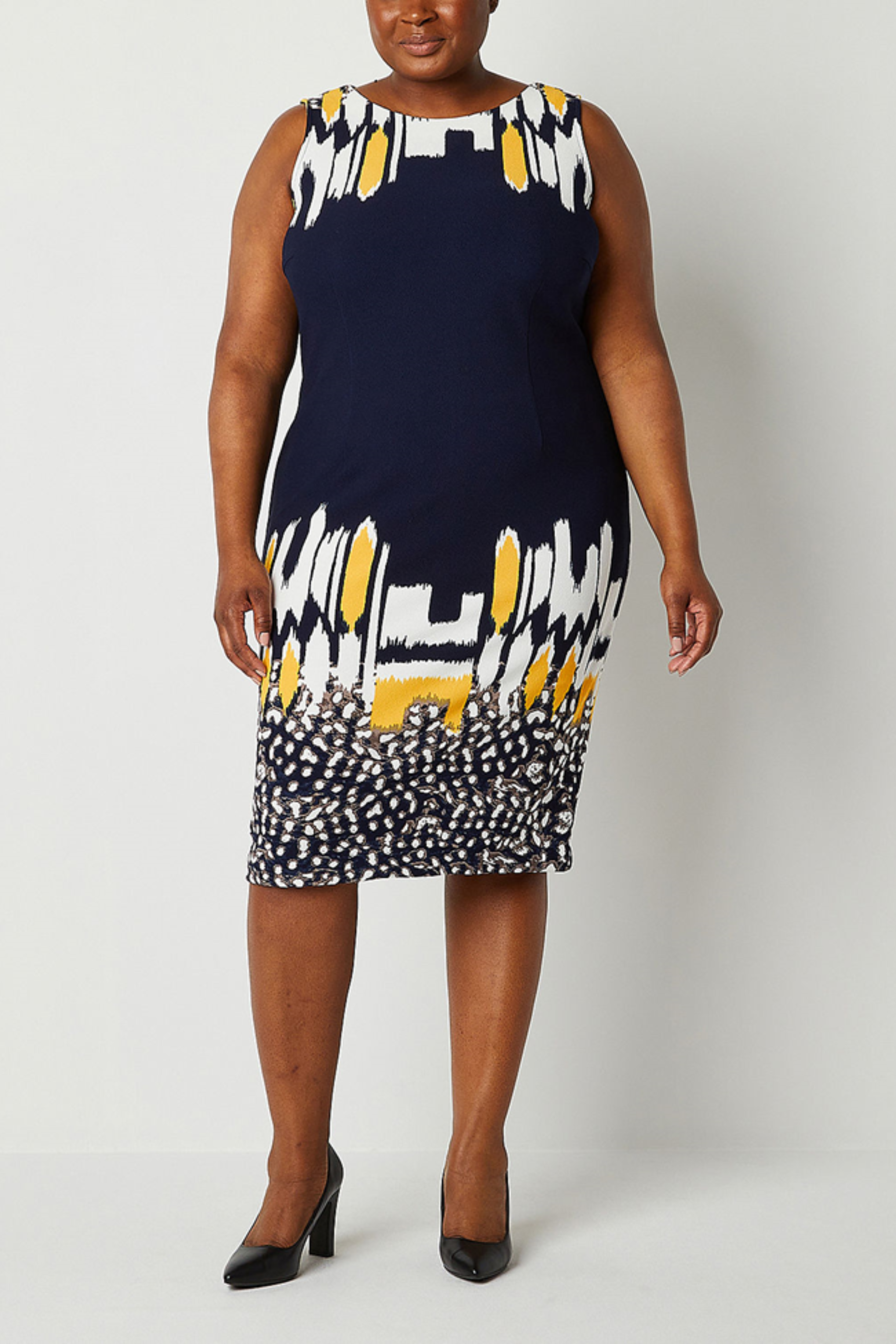 Maya Brooke 28513 Textured Abstract Print Sheath Dress with Cropped Bolero Jacket