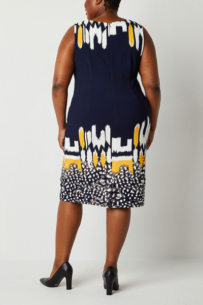 Maya Brooke 28513 Textured Abstract Print Sheath Dress with Cropped Bolero Jacket