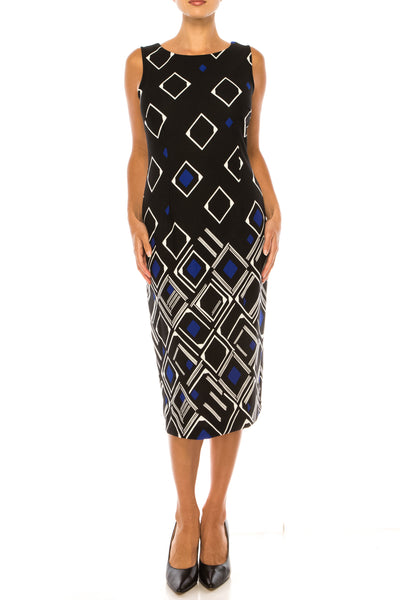 Maya Brooke 28796 Diamond Print Sheath Dress with Textured Bolero Jacket