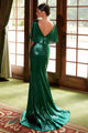 Vestido elegante de manga corta metalizado Nox Anabel MD130