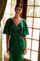 Vestido elegante de manga corta metalizado Nox Anabel MD130
