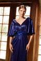 Vestido elegante de manga corta metalizado Nox Anabel MD130