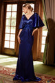 Vestido elegante de manga corta metalizado Nox Anabel MD130