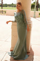 Elegante vestido de manga 3/4 con cuentas de Nox Anabel MH137