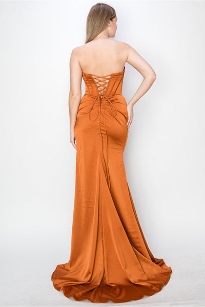 High Couture MJ1000 Prom Fitted Long Formal Corset Evening Dress