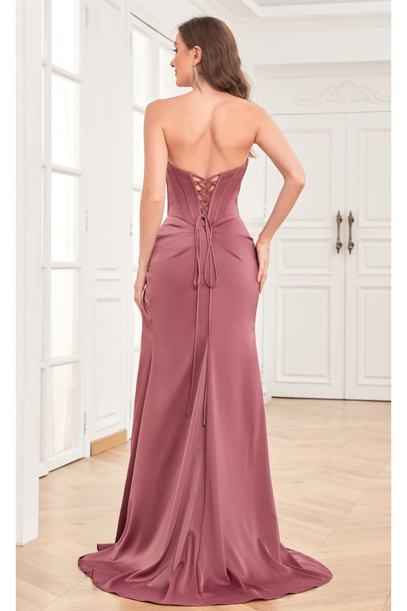 High Couture MJ1000 Prom Fitted Long Formal Corset Evening Dress