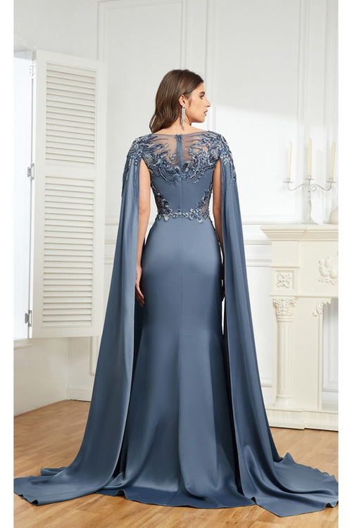 High Couture MJ1006 Long Formal Beaded Slit Evening Dress