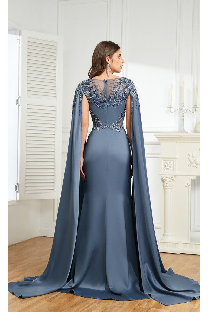 High Couture MJ1006 Long Formal Beaded Slit Evening Dress