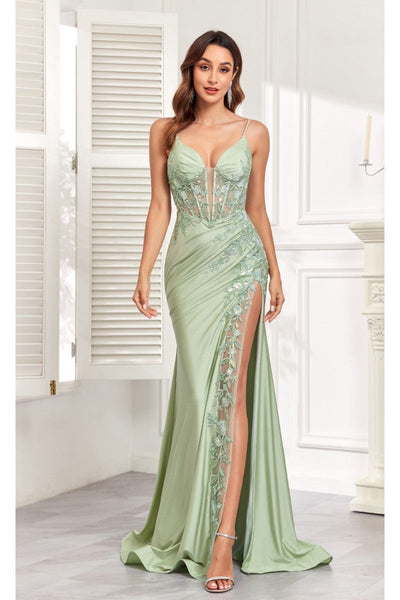 Prom Dresses Prom Long Corset Fitted Sequin Formal Evening Gown Sage