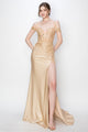 Prom Dresses Prom Long Formal Glitter Applique Dress Champagne