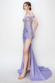 High Couture MJ1018 Prom Long Formal Glitter Applique Dress
