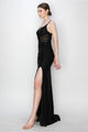 High Couture MJ1019 Long Formal Fitted Corset Slit Evening Prom Gown