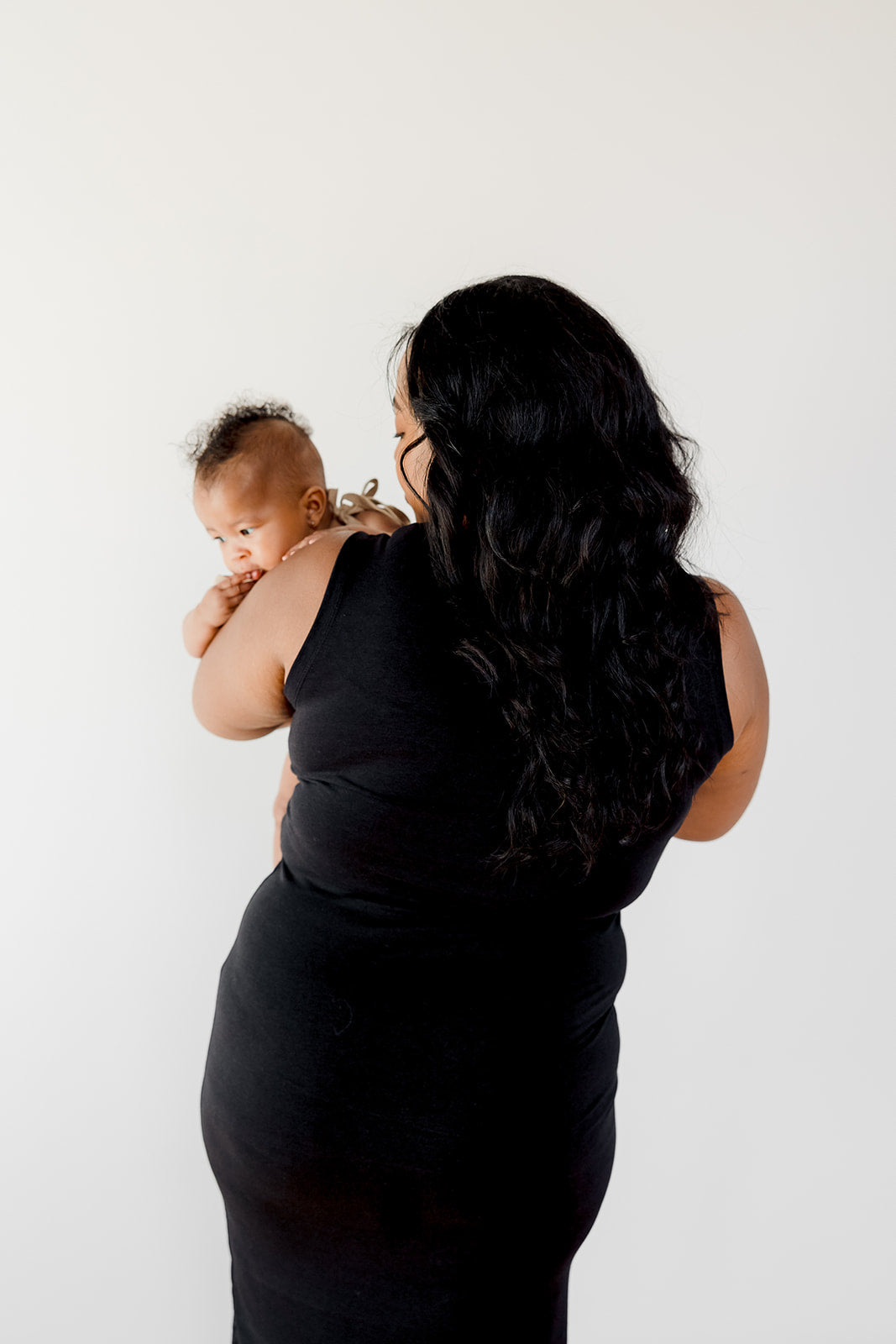 Black Knee Length Maternity Little Breastfeeding Dress with Panel