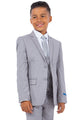 Boys Suit Perry Ellis Vested Boy's Wedding Suit in Light Grey