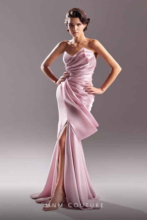 Gaby Charbachi G1510 Strapless Pink Satin Gown by MNM Couture
