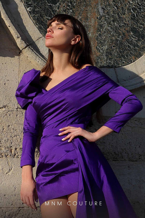 MNM Couture K4030 Blue Evening Gown with Couture Detailing