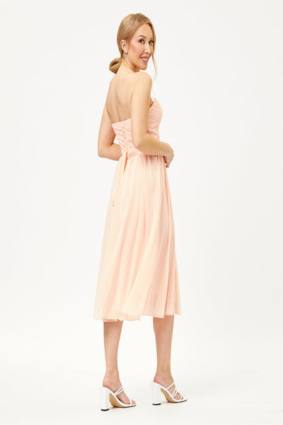 May Queen MQ1161 Ruched Twist Front A Line Lace Up Back Cocktail Dress