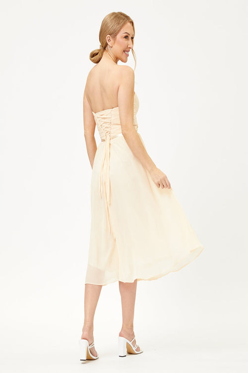 May Queen MQ1161 Ruched Twist Front A Line Lace Up Back Cocktail Dress