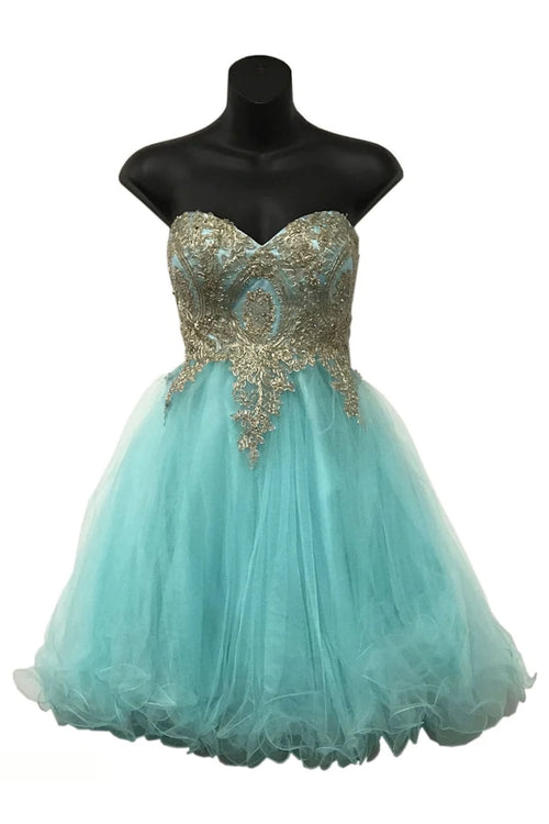 Strapless A Line Embroidered Cute Homecoming Dress MQ1414
