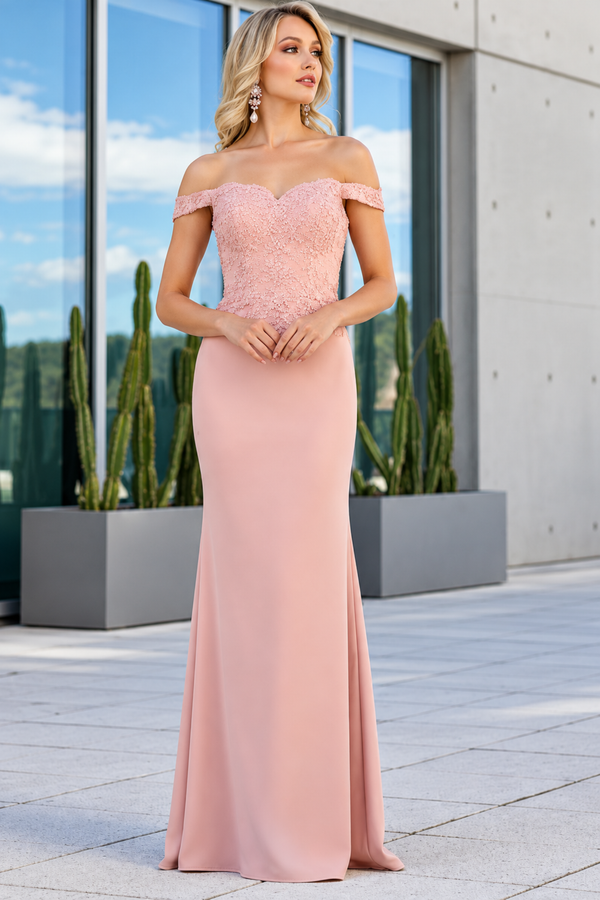 Dusty Rose Bridesmaid Dresses in Satin and Plus Size Gowns by MQ1529