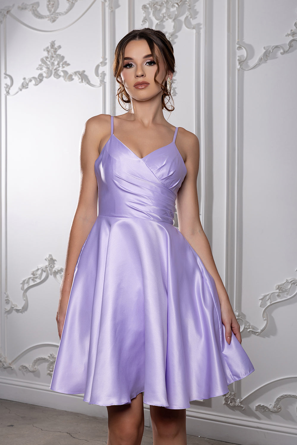 A Line Spaghetti Strap Short Cocktail Dress Homecoming Outfit by May Queen MQ1654