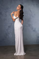 Elegant Off Shoulder Ivory Satin Wedding Gown with Corset Back and High Slit By May Queen MQ1953