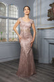 May Queen MQ2062 Floral Appliqued Long Mesh Formal Gown-New Collection