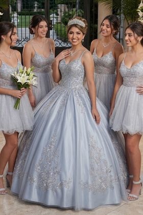 May Queen MQ2067 V-Neck Glitter A-Line Short Prom Dress