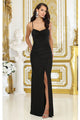 Vestido de noche largo negro elástico, vestido formal de fiesta de May Queen MQ2068