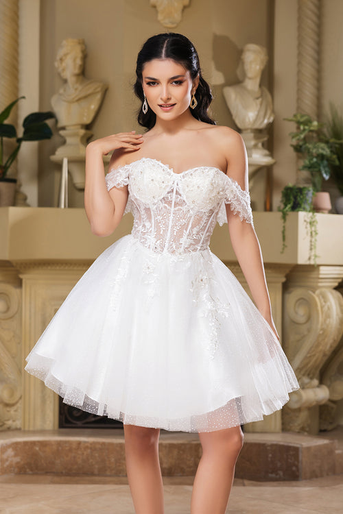 May Queen MQ2080 Sweetheart Leafy Corset A-Line Short Hoco Dress