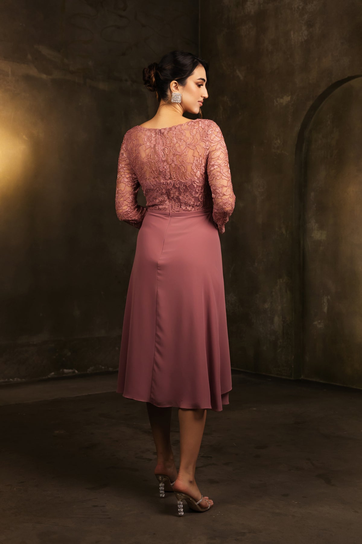May Queen MQ2100 3/4 Sleeves Tea Length Mother of the Bride Dress