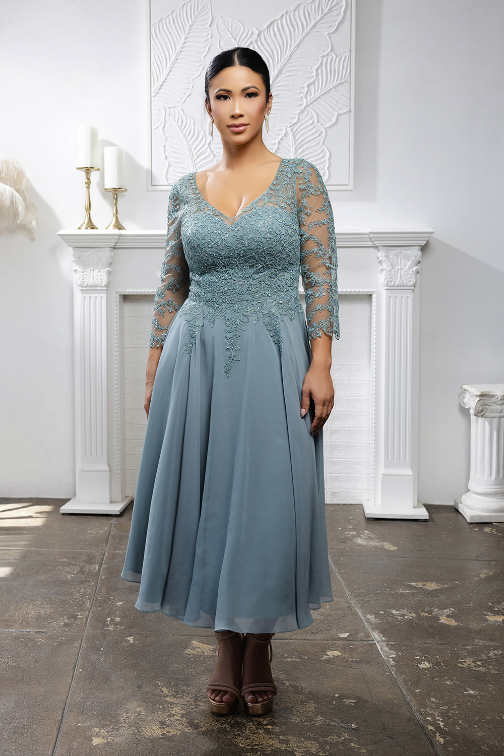 Mother Of The Groom V-Neck A-Line Cocktail Dress By May Queen MQ2108