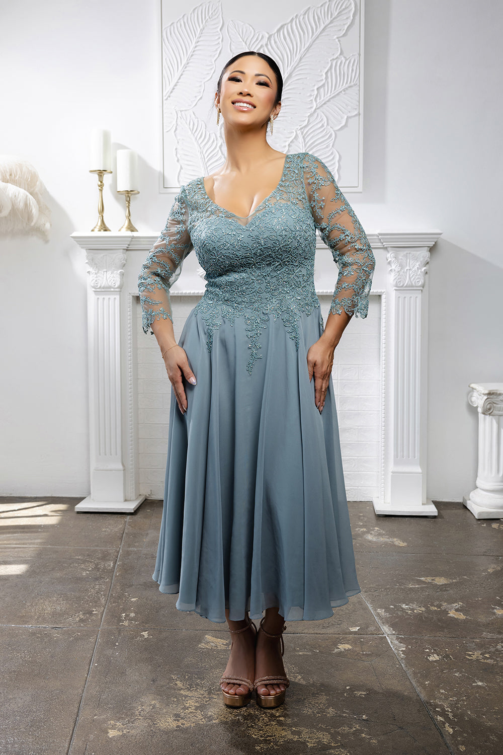 Mother Of The Groom V-Neck A-Line Cocktail Dress By May Queen MQ2108
