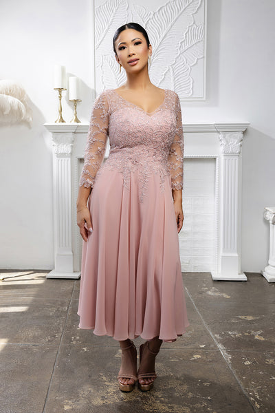 Mother Of The Groom V-Neck A-Line Cocktail Dress By May Queen MQ2108