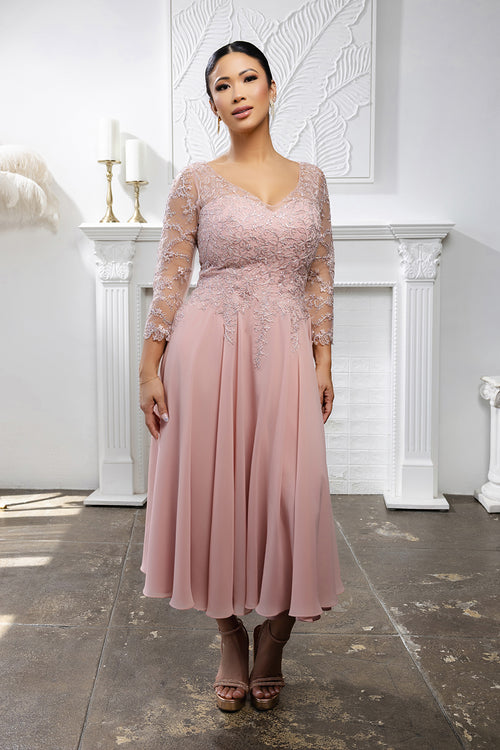 Mother Of The Groom V-Neck A-Line Cocktail Dress By May Queen MQ2108