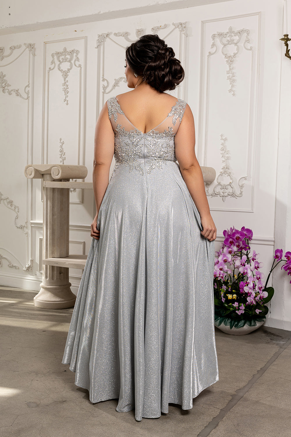 Special Occasion Dress High Slit Plunging V-Neck By May Queen MQ2137