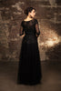 Formal Dress 3/4 Sleeves A-Line Evening Gown By May Queen MQ2143 - Dress