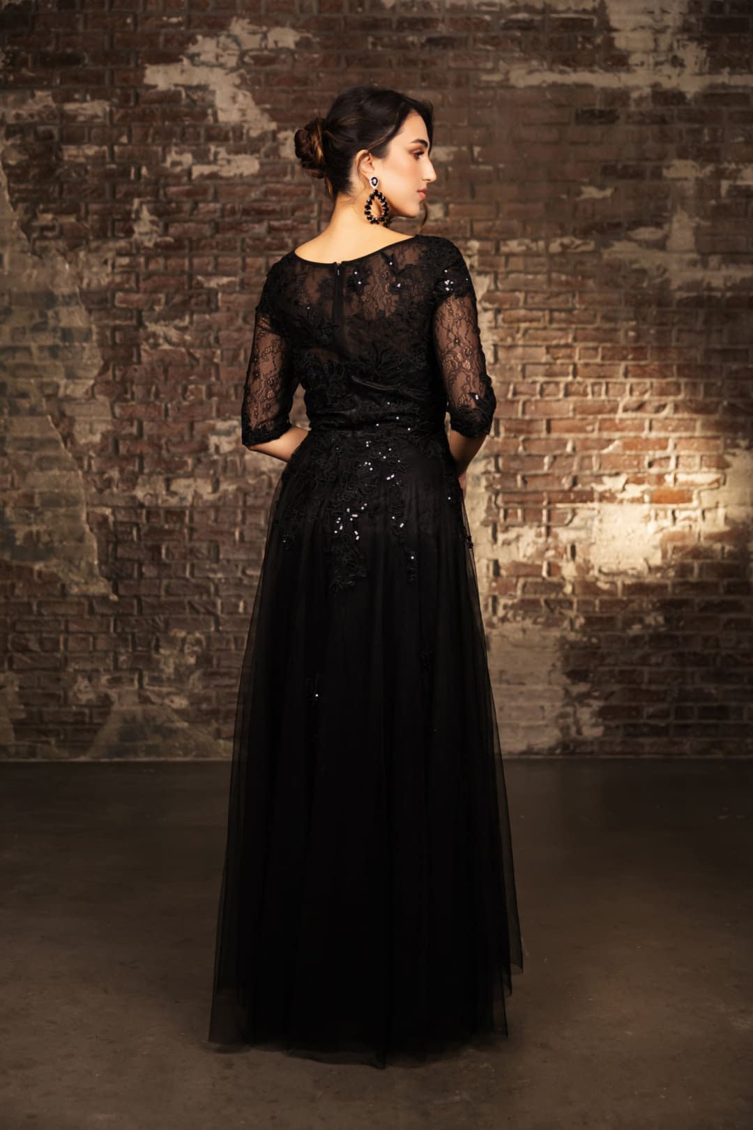 Formal Dress 3/4 Sleeves A-Line Evening Gown By May Queen MQ2143 - Dress