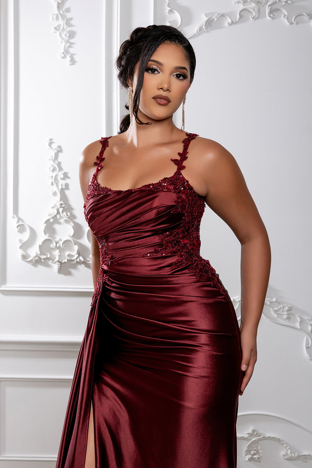 Gala Dress Square Neck Sleeveless Plus Size Prom Gown By May Queen MQ2145B