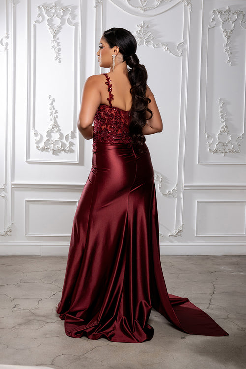 Gala Dress Square Neck Sleeveless Plus Size Prom Gown By May Queen MQ2145B
