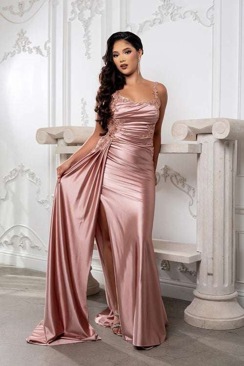 Gala Dress Square Neck Sleeveless Plus Size Prom Gown By May Queen MQ2145B