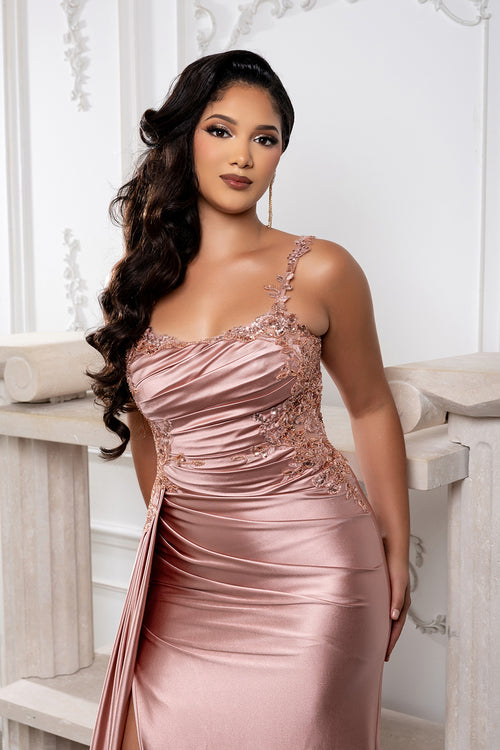 Gala Dress Square Neck Sleeveless Plus Size Prom Gown By May Queen MQ2145B