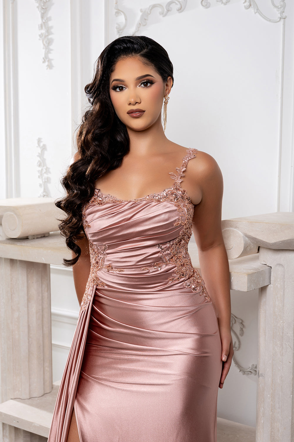 Gala Dress Square Neck Sleeveless Plus Size Prom Gown By May Queen MQ2145B