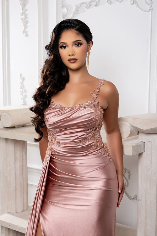 Gala Dress Square Neck Sleeveless Plus Size Prom Gown By May Queen MQ2145B
