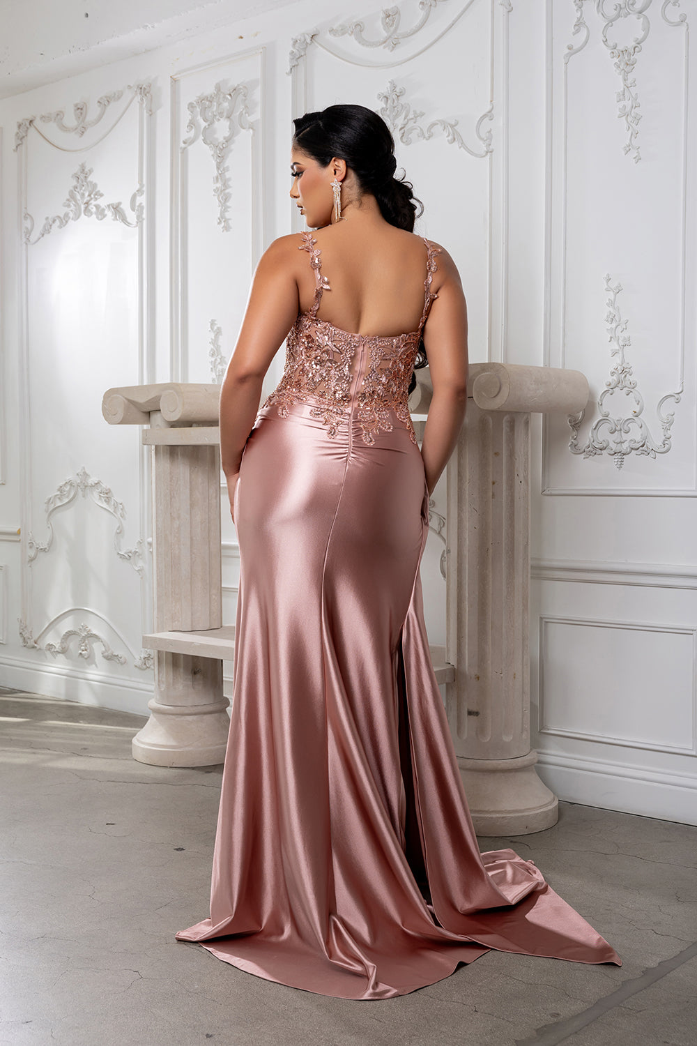 Gala Dress Square Neck Sleeveless Plus Size Prom Gown By May Queen MQ2145B