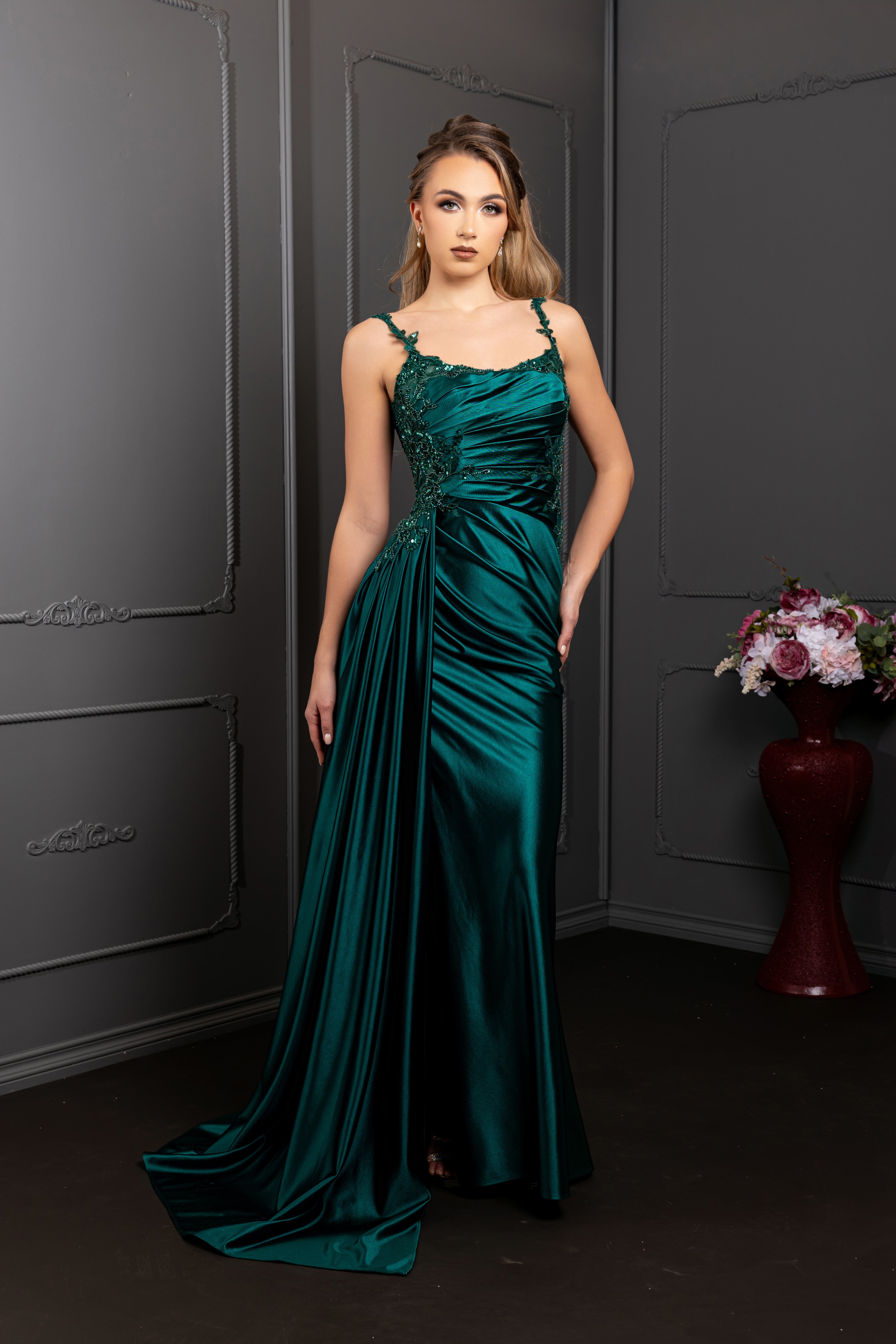 Gala Dress Square Neck Sleeveless Plus Size Prom Gown By May Queen MQ2145B