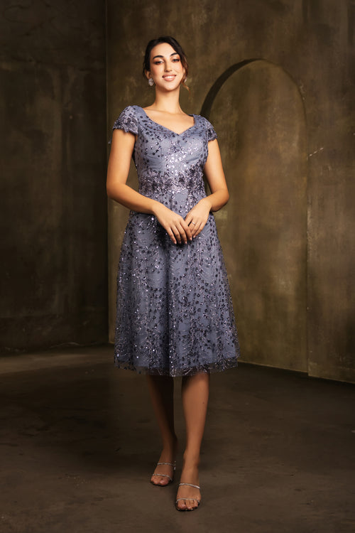 Mother Of The Bride V-Neck A-Line Sequin Dress By May Queen MQ2162
