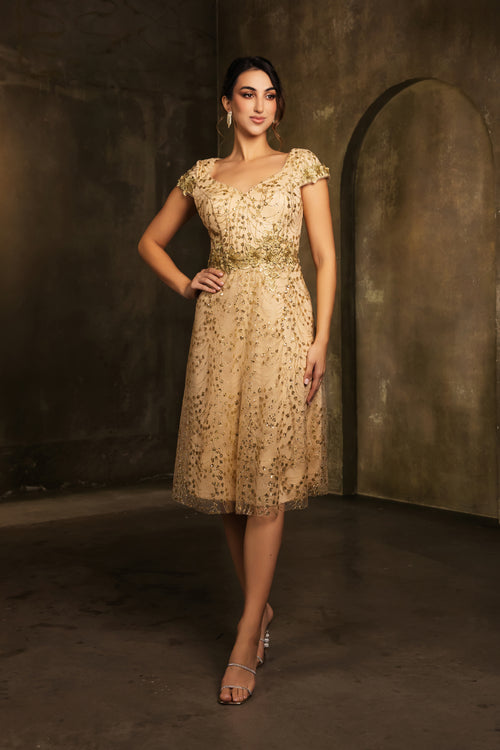 Mother Of The Bride V-Neck A-Line Sequin Dress By May Queen MQ2162