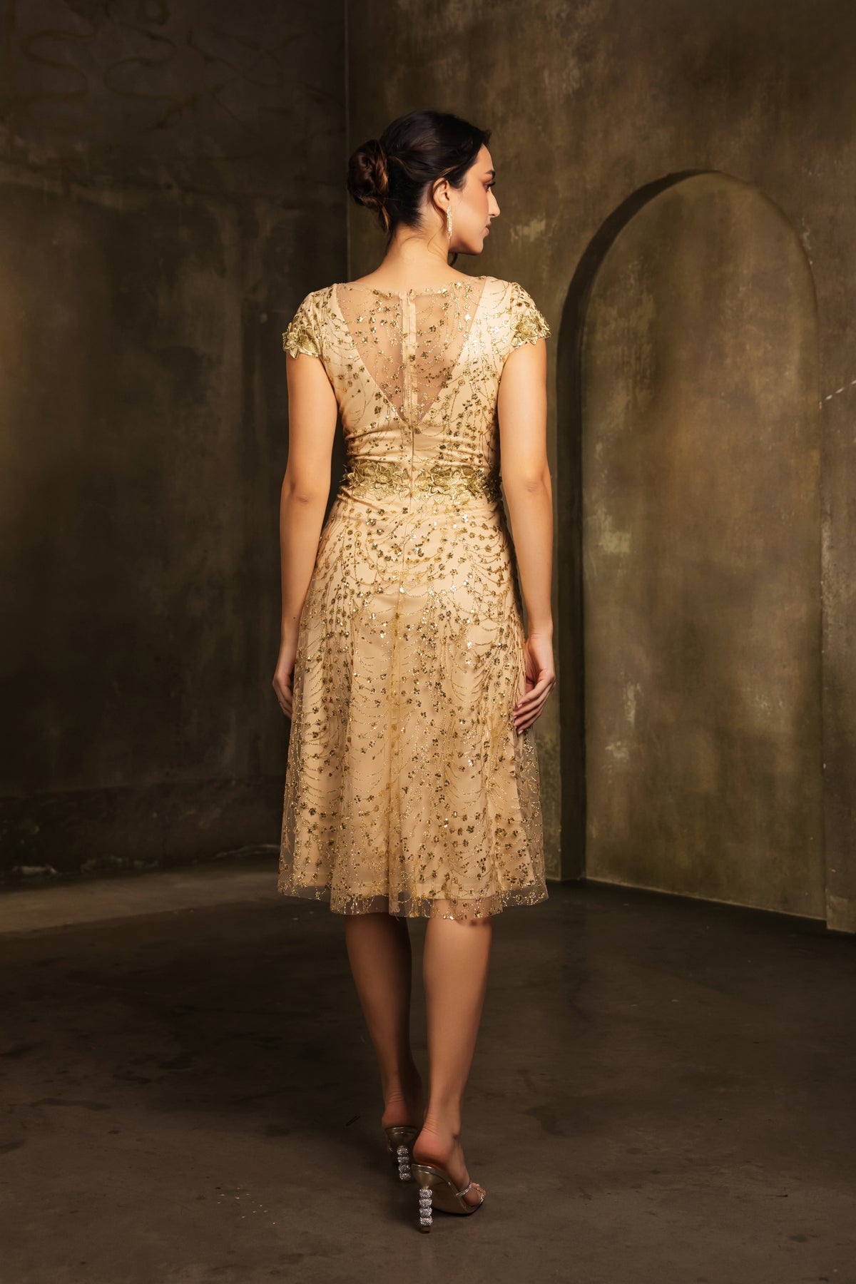 Mother Of The Bride V-Neck A-Line Sequin Dress By May Queen MQ2162