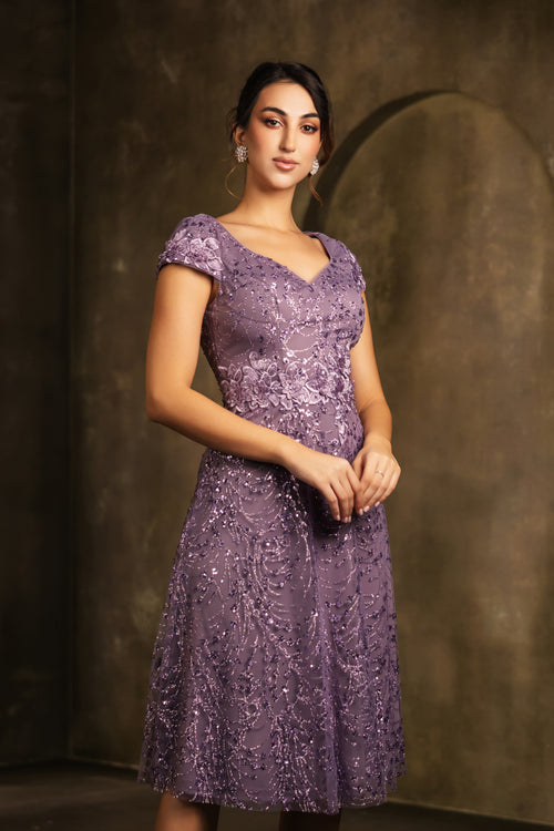 Mother Of The Bride V-Neck A-Line Sequin Dress By May Queen MQ2162
